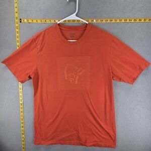 Norrøna Shirt Mens Large Orange Logo Graphic Tee Outdoor Norway Tagless Crewneck